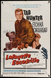 2g479 LAFAYETTE ESCADRILLE 1sh '58 Tab Hunter was a young rebel who couldn't wait for WWI!