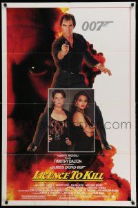 2g497 LICENCE TO KILL 1sh '89 Timothy Dalton as James Bond, sexy Carey Lowell & Talisa Soto!