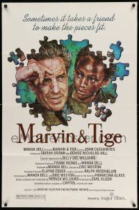 2g551 MARVIN & TIGE 1sh '82 cool close up artwork of John Cassavetes and Gibran Brown by Joann!