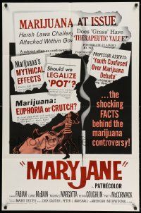 2g556 MARYJANE 1sh '68 AIP, marijuana, drugs, Fabian, Teri Garr, the shocking facts!