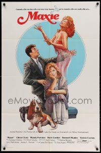 2g562 MAXIE Spanish/U.S. export 1sh '85 art of Glenn Close, Mandy Patinkin, Valerie Curtin & hound!