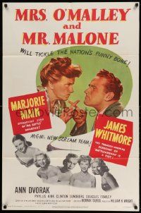 2g589 MRS. O'MALLEY & MR. MALONE 1sh '51 Marjorie Main & Whitmore tickle the nation's funny bone!
