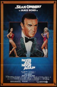 2g608 NEVER SAY NEVER AGAIN 1sh '83 art of Sean Connery as James Bond 007 by Obrero!
