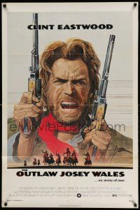 2g637 OUTLAW JOSEY WALES NSS style 1sh '76 Clint Eastwood is an army of one, Roy Anderson art!