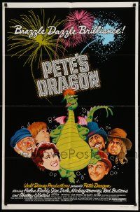2g656 PETE'S DRAGON 1sh '77 Walt Disney animation/live action, colorful art of Elliott!