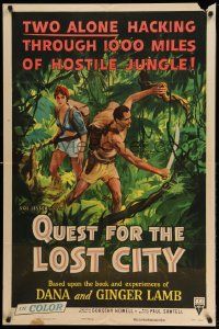 2g687 QUEST FOR THE LOST CITY style A 1sh '54 hacking through 100 miles of hostile Mayan jungle!