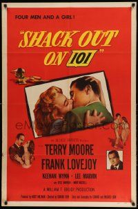 2g755 SHACK OUT ON 101 1sh '56 Terry Moore & Lee Marvin on the shady side of the highway!