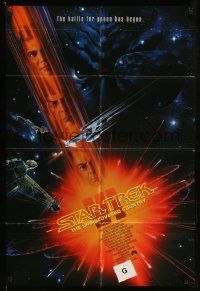 2g797 STAR TREK VI 1sh '91 William Shatner, Leonard Nimoy, art by John Alvin!
