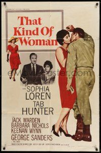2g835 THAT KIND OF WOMAN 1sh '59 images of sexy Sophia Loren, Tab Hunter & George Sanders!