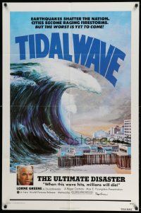 2g856 TIDAL WAVE signed 1sh '75 by Roger Corman, the ultimate disaster in Tokyo by John Solie!