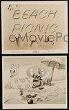 2h593 BEACH PICNIC 6 8x10 stills '39 Walt Disney, RKO, great images of Pluto and Donald Duck!