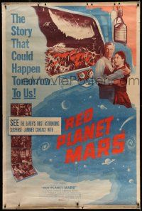 2j166 RED PLANET MARS 40x60 '52 threat from outer space may mean the end of the Earth!