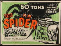 2j177 BRAIN EATERS/SPIDER British quad '58 great art from AIP sci-fi horror double-feature!