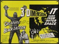 2j180 CREATURE FROM THE BLACK LAGOON/IT CAME FROM OUTER SPACE British quad '72 horror sci-fi!