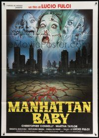 2j241 EYE OF THE EVIL DEAD Italian 1p '84 Lucio Fulci's Manhattan Baby, Enzo Sciotti horror art!