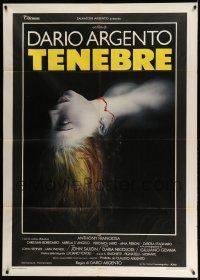 2j248 TENEBRE Italian 1p '82 Dario Argento giallo, creepy artwork of dead female victim!