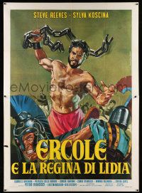 2j213 HERCULES UNCHAINED Italian 2p R1960s Ercole e la regina di Lidia, Piovano art of Steve Reeves!