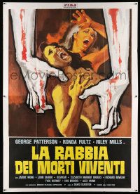 2j216 I DRINK YOUR BLOOD Italian 2p '78 wild different art of bloody hands grabbing at naked women!