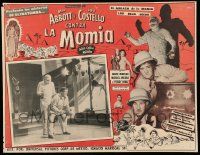 2j290 ABBOTT & COSTELLO MEET THE MUMMY Mexican LC '55 Bud & Lou, monster shown in border & inset!