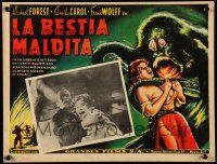 2j294 BEAST FROM HAUNTED CAVE Mexican LC '59 Roger Corman, border art of monster with victim!