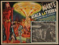 2j302 DEVIL GIRL FROM MARS Mexican LC '55 border art & inset photo of female alien Patricia Laffan!