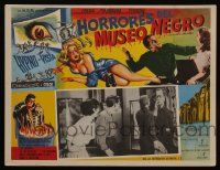 2j318 HORRORS OF THE BLACK MUSEUM Mexican LC '59 wild gruesome border artwork, Hypno-Vista!