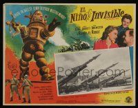 2j323 INVISIBLE BOY Mexican LC '57 great border art of Robby the Robot, giant missiles in inset!