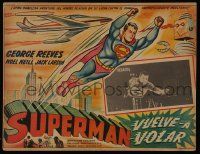 2j352 SUPERMAN FLIES AGAIN Mexican LC '63 George Reeves in costume in border art AND inset!