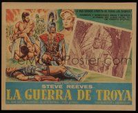 2j358 TROJAN HORSE Mexican LC '61 La Guerra di Troia, great photo & artwork of Steve Reeves!