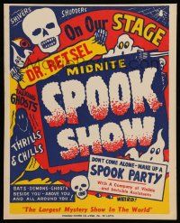2j010 DR. RETSEL MIDNITE SPOOK SHOW Spook Show WC '50s bats, demons & ghosts all around you!