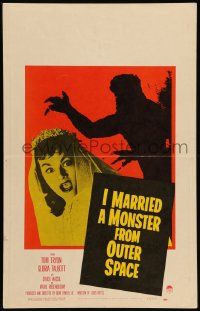 2j018 I MARRIED A MONSTER FROM OUTER SPACE WC '58 great image of Gloria Talbott & monster shadow!