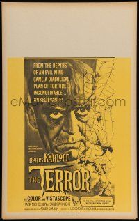 2j046 TERROR Benton WC '63 art of Boris Karloff & girls in web by Reynold Brown, Roger Corman