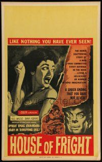 2j048 TWO FACES OF DR. JEKYLL Benton WC '61 House of Fright, art of burning face & scared woman!