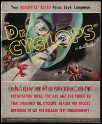 2j256 DOCTOR CYCLOPS pressbook '40 Ernest B. Schoedsack, cool art of mad scientist & tiny woman!