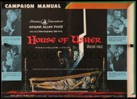 2j260 HOUSE OF USHER pressbook '60 Poe's tale of the ungodly & evil, cool art by Reynold Brown!