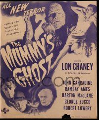 2j261 MUMMY'S GHOST pressbook '44 bandaged monster Lon Chaney is nameless, fleshless & deathless!