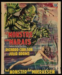 2k269 CREATURE FROM THE BLACK LAGOON Belgian '54 3-D, art of monster & sexy Julie Adams by Bos!