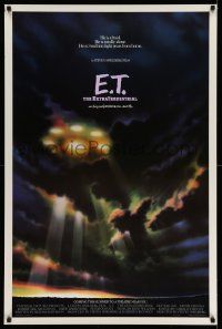 2k148 E.T. THE EXTRA TERRESTRIAL advance 1sh '82 different spaceship in clouds artwork by Alvin!