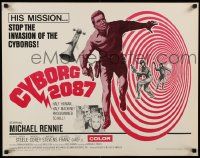 2k017 CYBORG 2087 1/2sh '66 Michael Rennie must stop the invasion of the cyborgs, cool sci-fi!