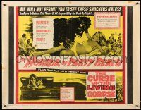 2k026 HORROR OF PARTY BEACH/CURSE OF THE LIVING CORPSE 1/2sh '64 great monster images!