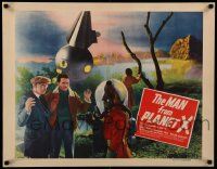 2k034 MAN FROM PLANET X style A 1/2sh '51 Edgar Ulmer, different image of alien & men by ship!