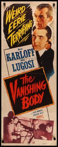 2k053 BLACK CAT insert R53 Boris Karloff, Bela Lugosi, The Vanishing Body, weird & terrifying!