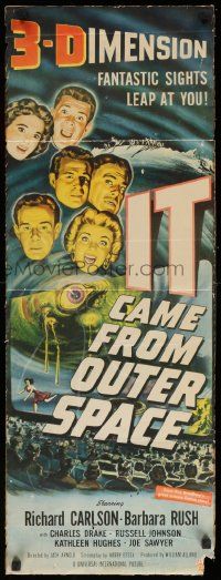 2k076 IT CAME FROM OUTER SPACE insert '53 Jack Arnold classic 3-D sci-fi, cool artwork!