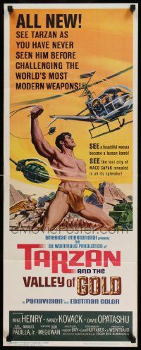 2k085 TARZAN & THE VALLEY OF GOLD insert '66 art of Henry throwing grenade at helicopter!