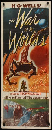 2k094 WAR OF THE WORLDS insert '53 H.G. Wells classic produced by George Pal!
