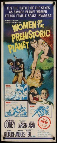 2k095 WOMEN OF THE PREHISTORIC PLANET insert '66 savage planet women attack female space invaders!