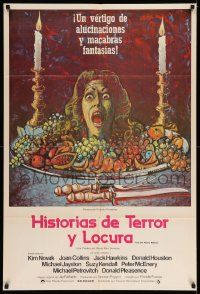 2k228 TALES THAT WITNESS MADNESS Spanish '73 different screaming head on food platter horror art!
