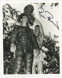 2m063 RICOU BROWNING signed 8x10 REPRO still '90s getting his Creature from the Black Lagoon head!