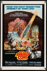 2m486 AT THE EARTH'S CORE 1sh '76 Edgar Rice Burroughs, Caroline Munro, Peter Cushing, AIP!