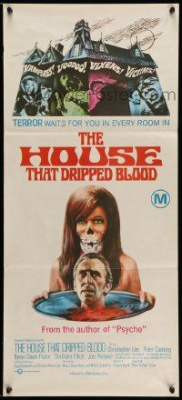 2m029 HOUSE THAT DRIPPED BLOOD Aust daybill '71 Christopher Lee, Vampires! Voodoo! Vixens!